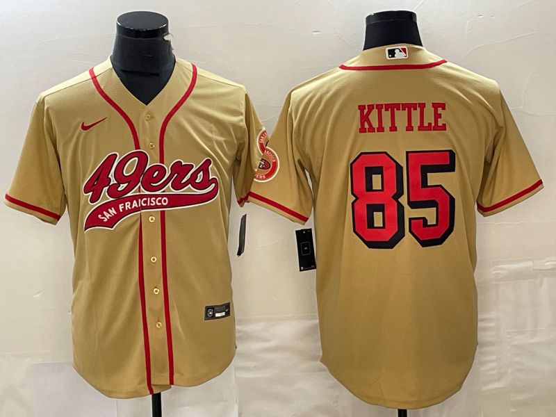 Men San Francisco 49ers 85 Kittle Yellow Nike 2023 Co Branding Game NFL Jersey style 1